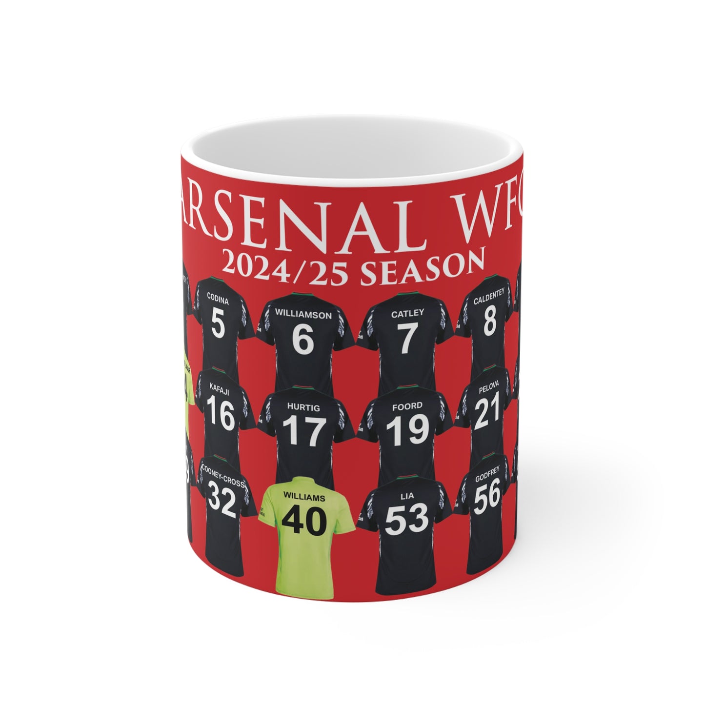 Arsenal Women Squad Away Kit Mug - Red