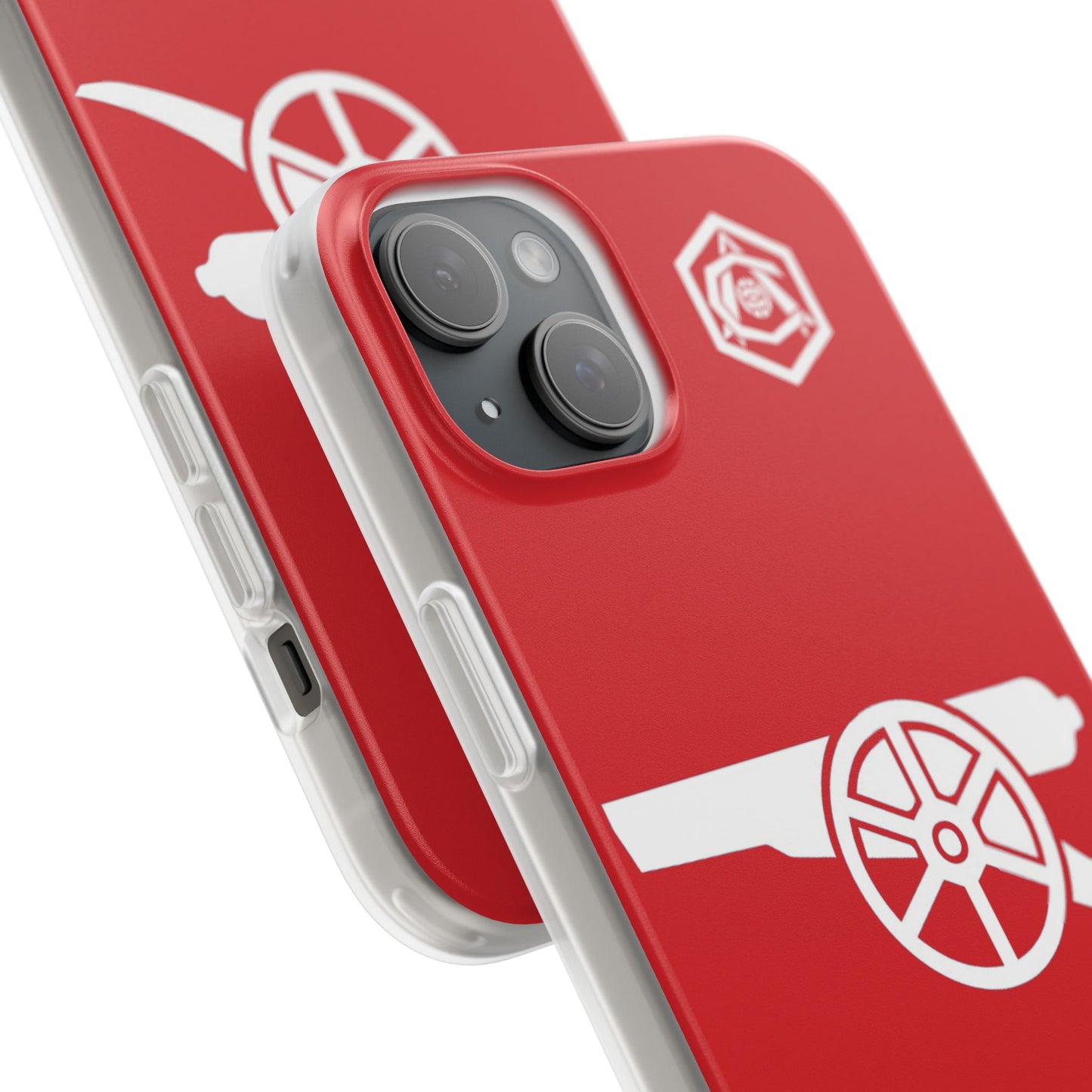 Arsenal Cannon & Monogram Red iPhone Flexi Case - iPhone 16, 15, 14, Plus/Pro/Pro Max