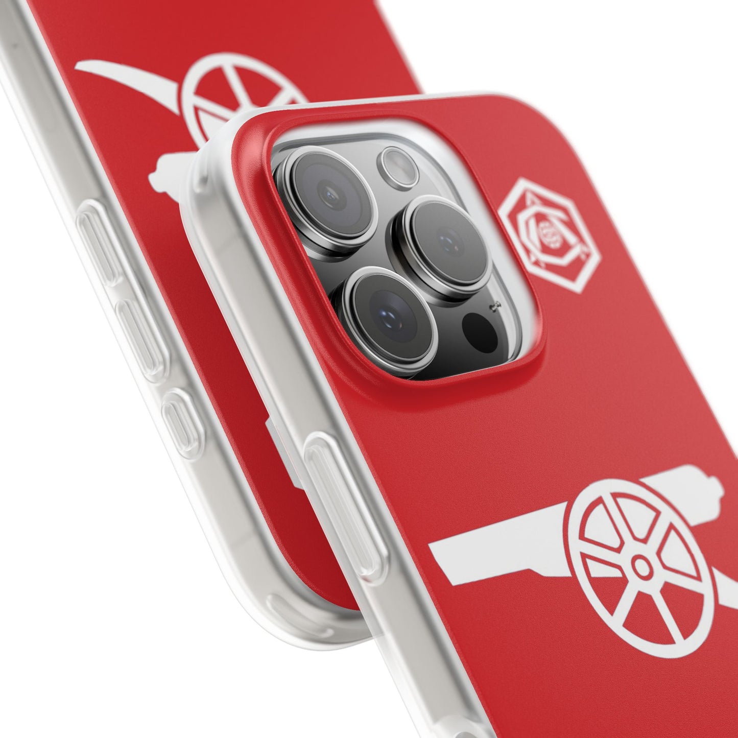 Arsenal Cannon & Monogram Red iPhone Flexi Case - iPhone 16, 15, 14, Plus/Pro/Pro Max