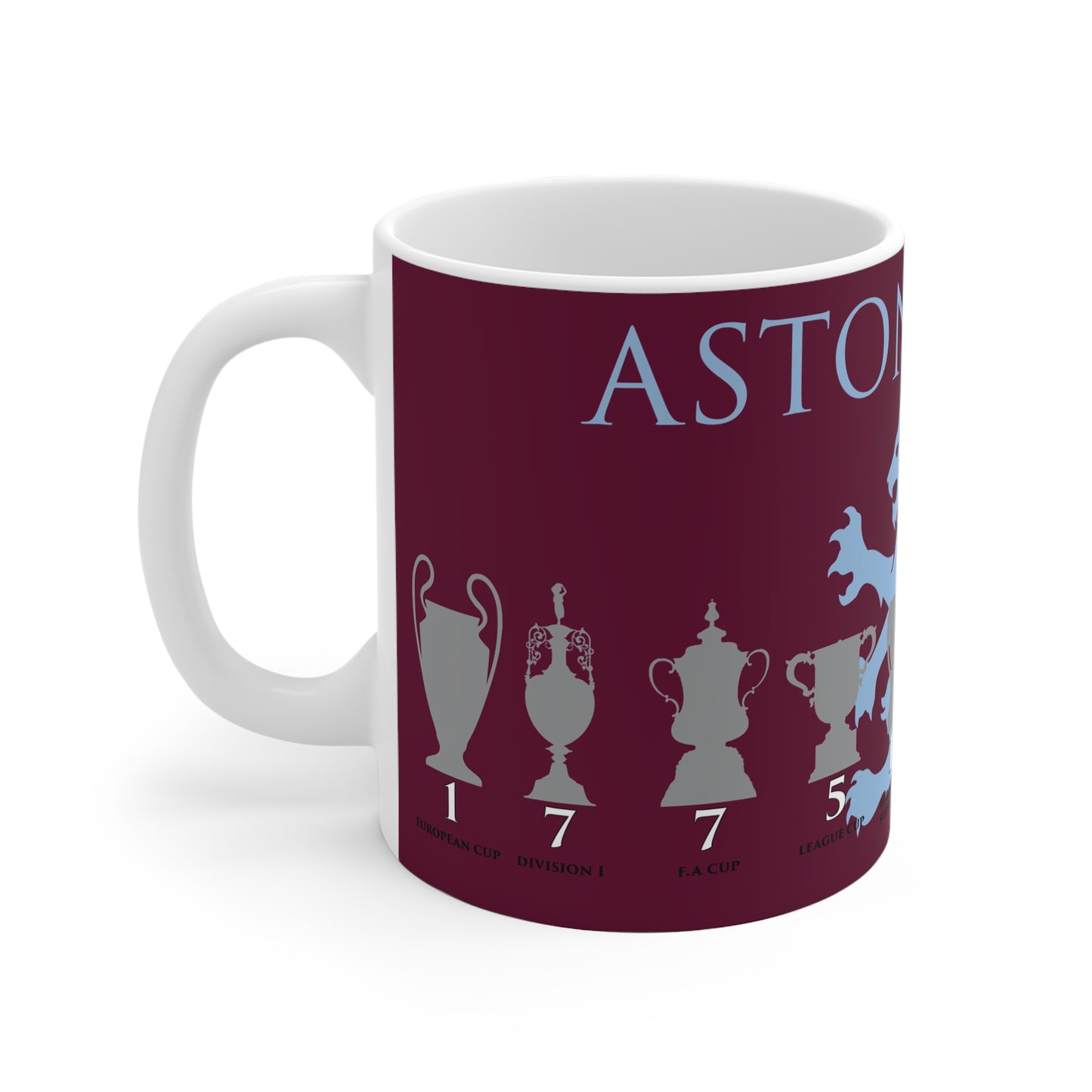 Aston Villa Trophies & Lion Mug - Claret