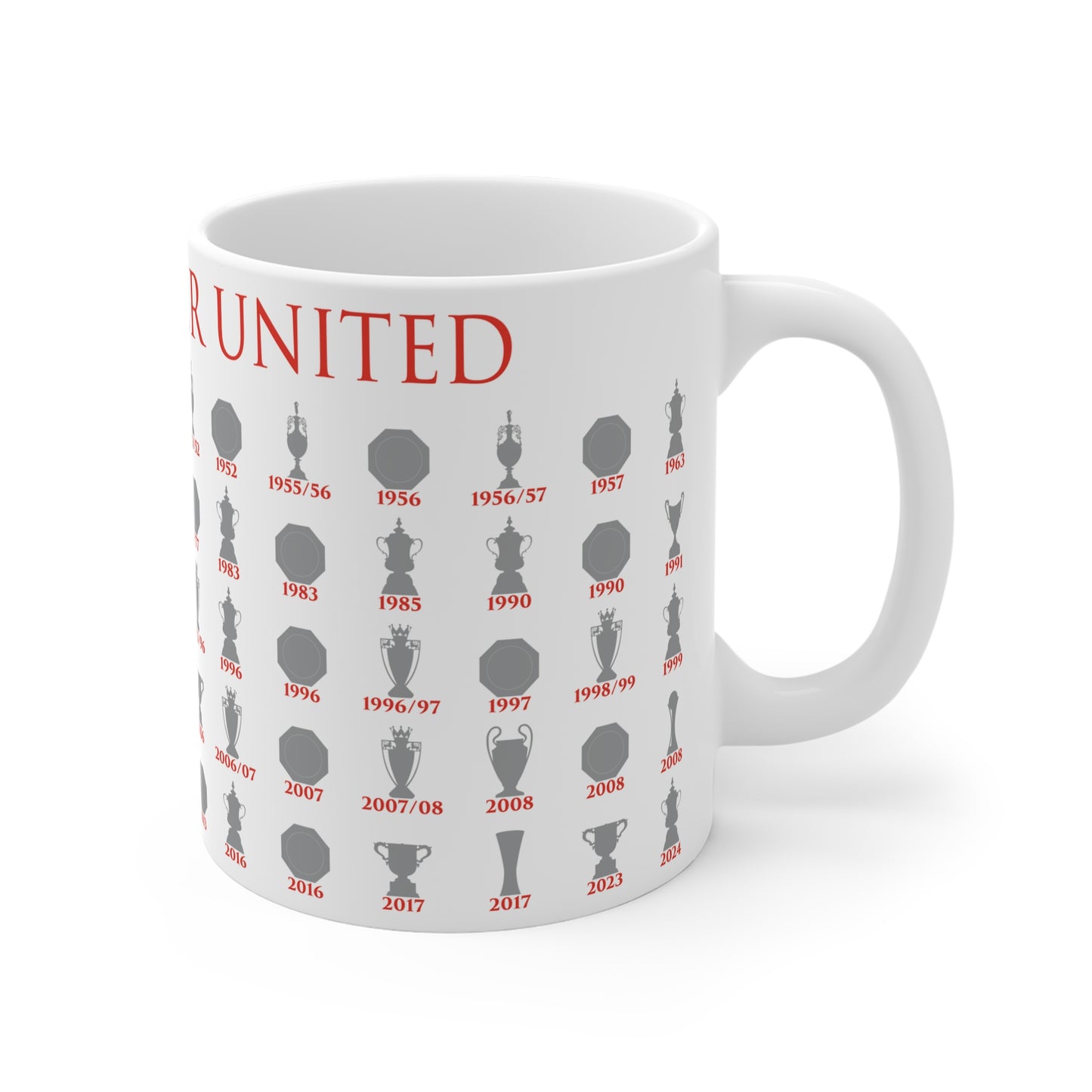 Manchester United Trophies Collection Mug - White