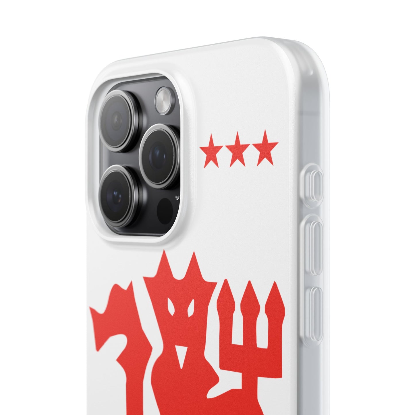 Manchester United iPhone Flexi Case - iPhone 16, 15, 14, Plus/Pro/Pro Max - White