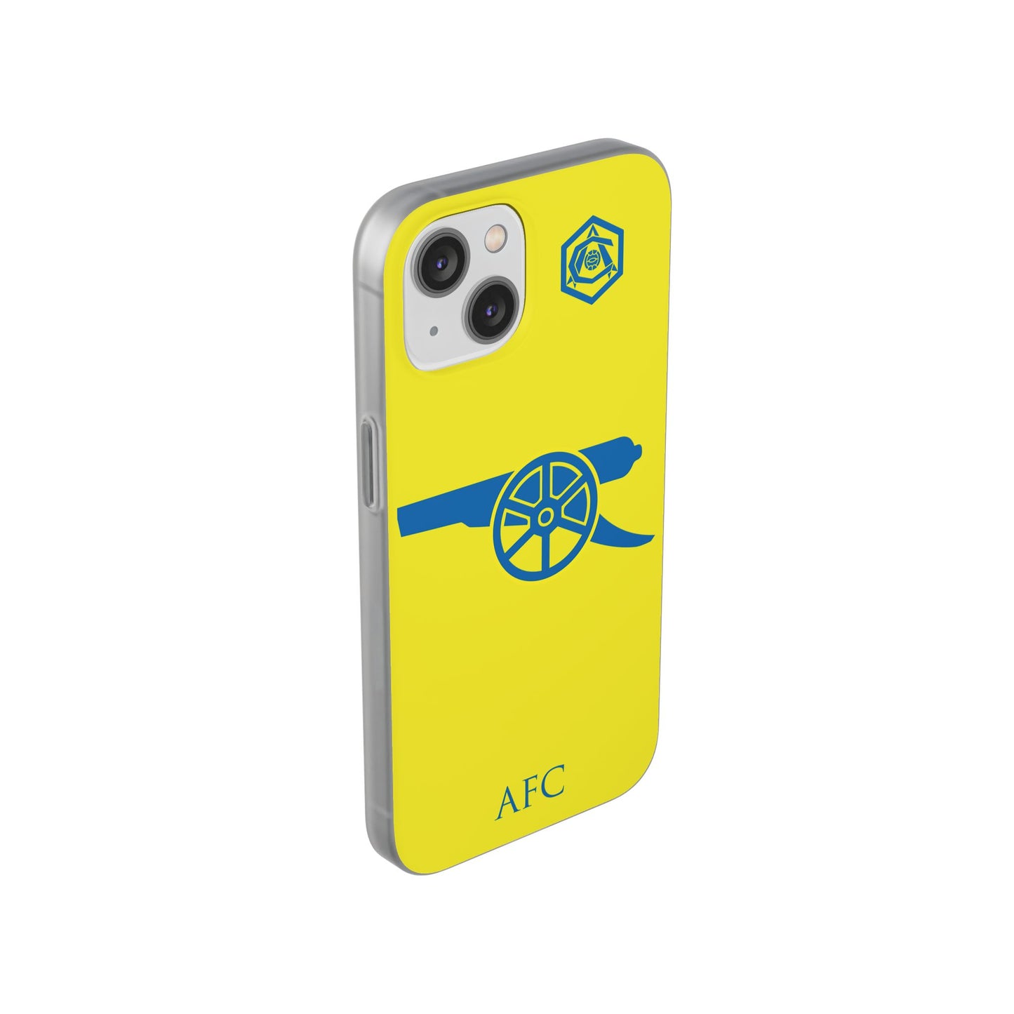 Arsenal Cannon & Monogram Yellow iPhone Flexi Case - iPhone 16, 15, 14, Plus/Pro/Pro Max