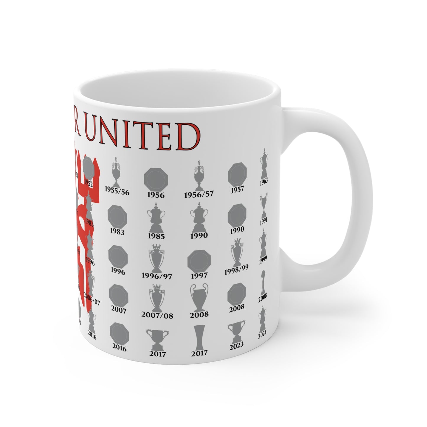 Manchester United Trophies Collection & Devil Mug - White