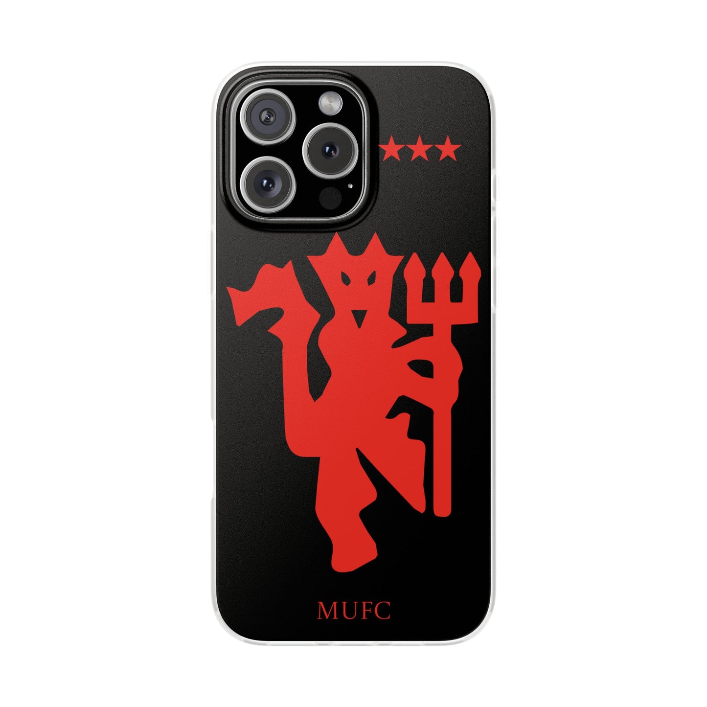 Manchester United iPhone Flexi Case - iPhone 16, 15, 14, Plus/Pro/Pro Max - Black