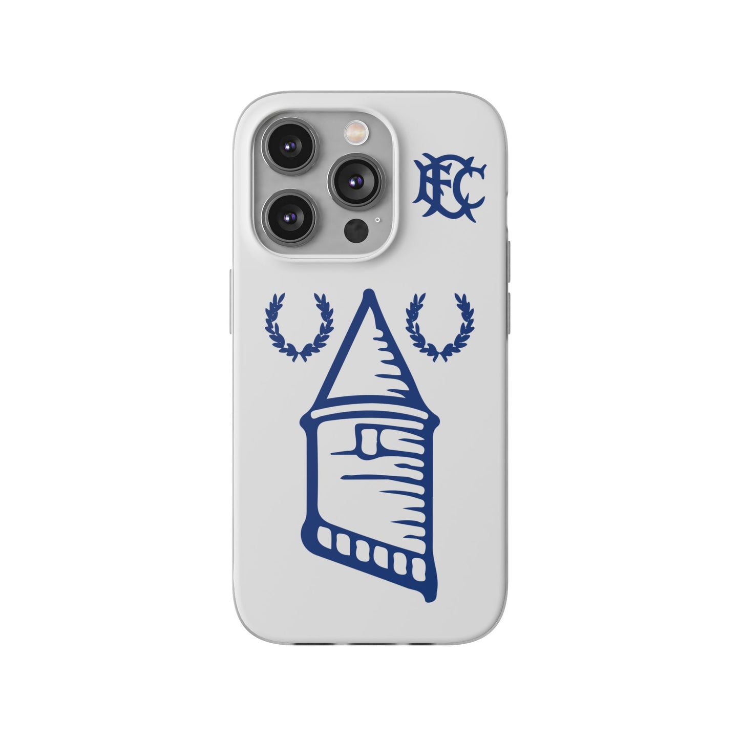 Everton Tower & Monogram White iPhone Flexi Case - iPhone 16, 15, 14 Plus/Pro/Pro Max