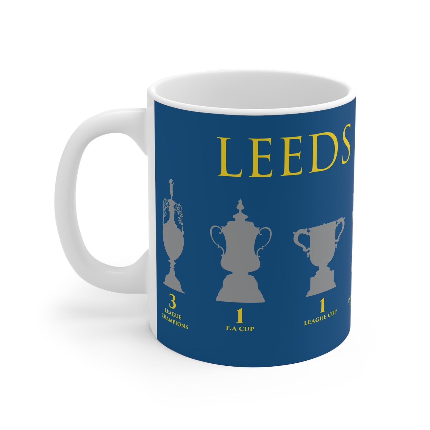 Leeds United Trophies Mug - Blue