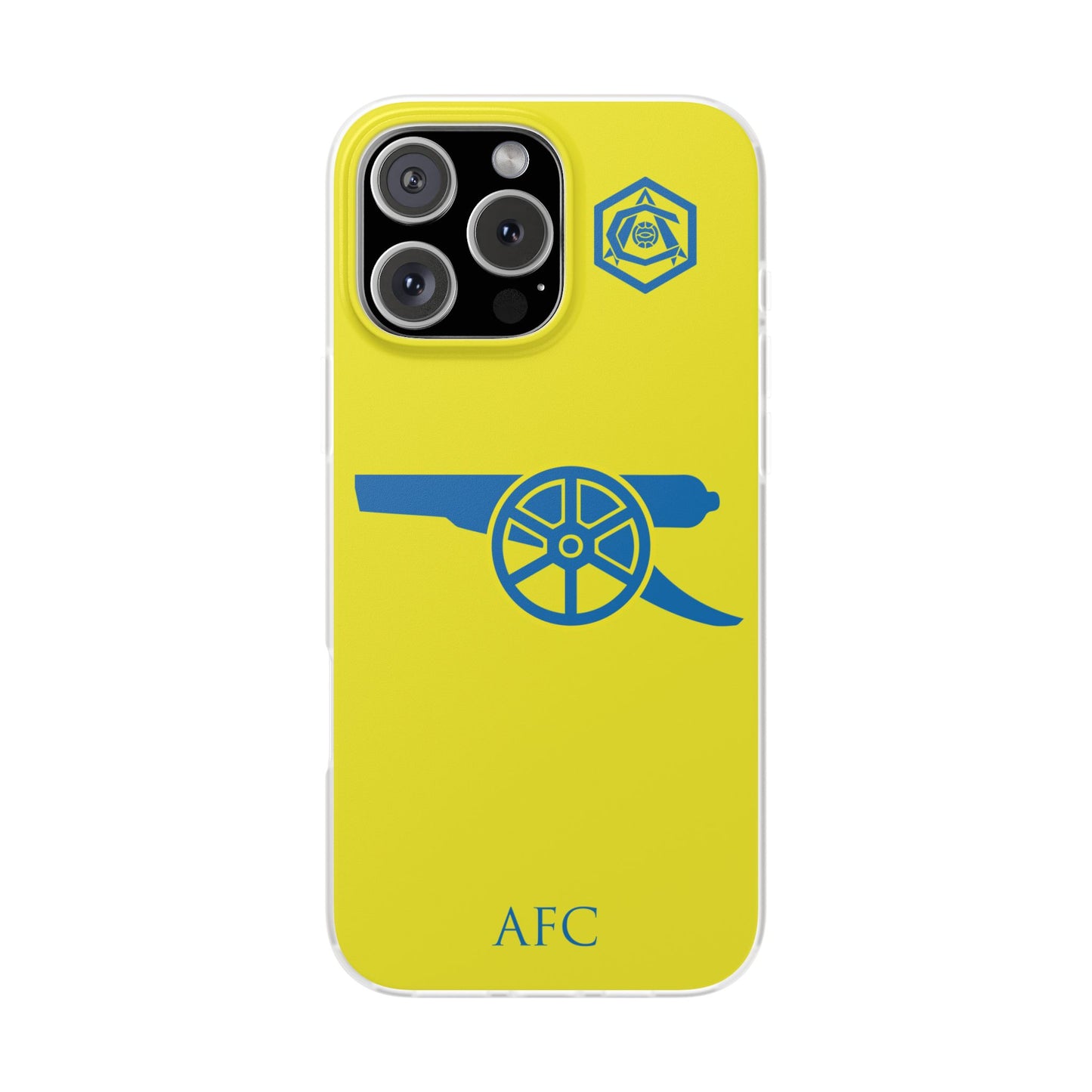 Arsenal Cannon & Monogram Yellow iPhone Flexi Case - iPhone 16, 15, 14, Plus/Pro/Pro Max