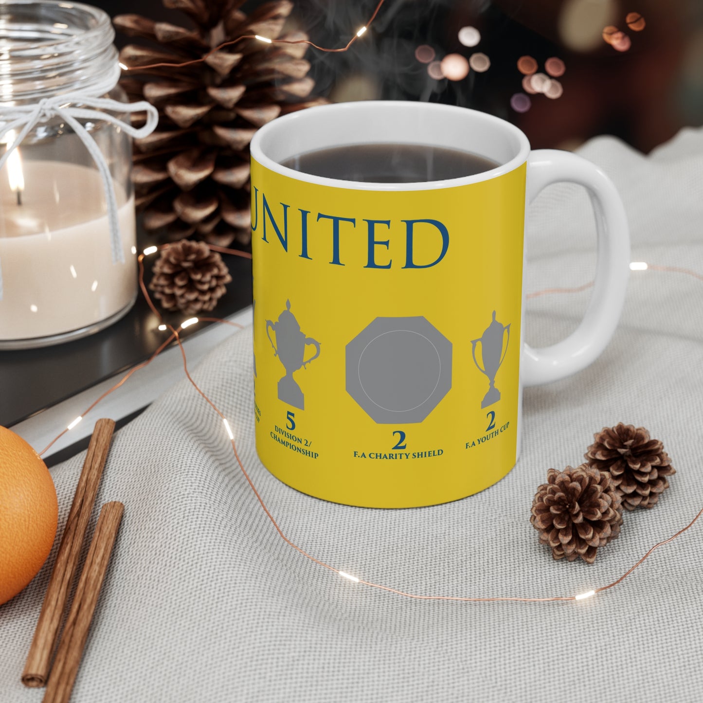 Leeds United Trophies Mug - Yellow