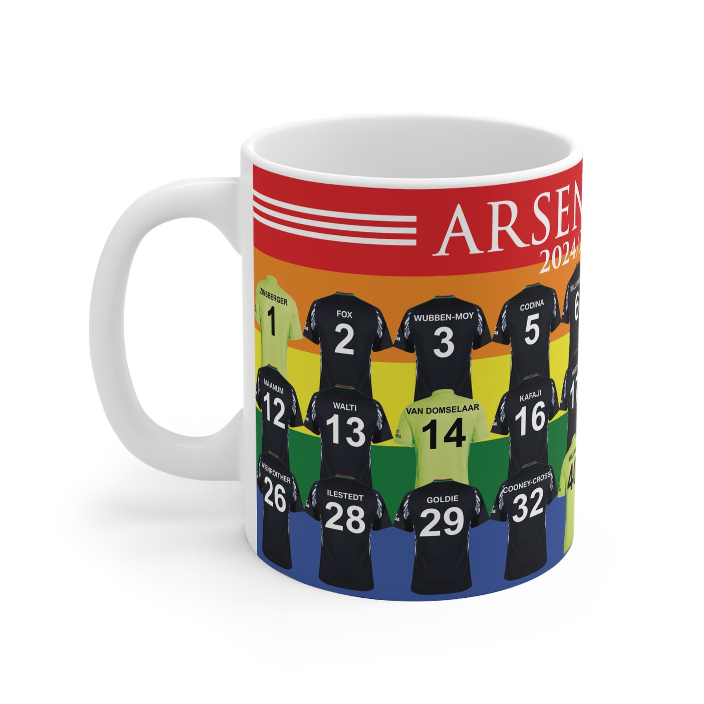 Arsenal Women Away Kit Mug - Rainbow