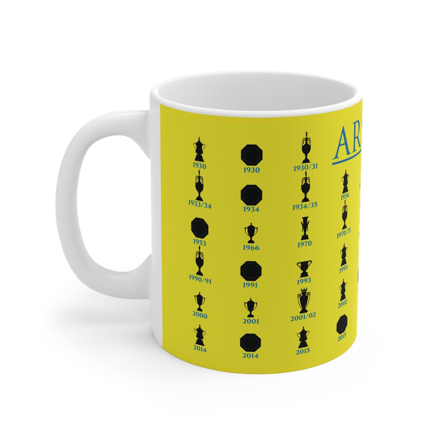 Arsenal Trophies Collection Mug UPDATED - Yellow