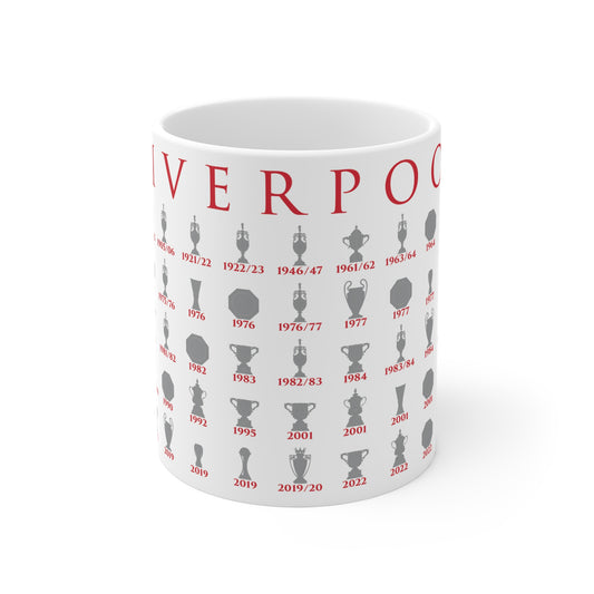 Liverpool Trophies Collection Mug - White