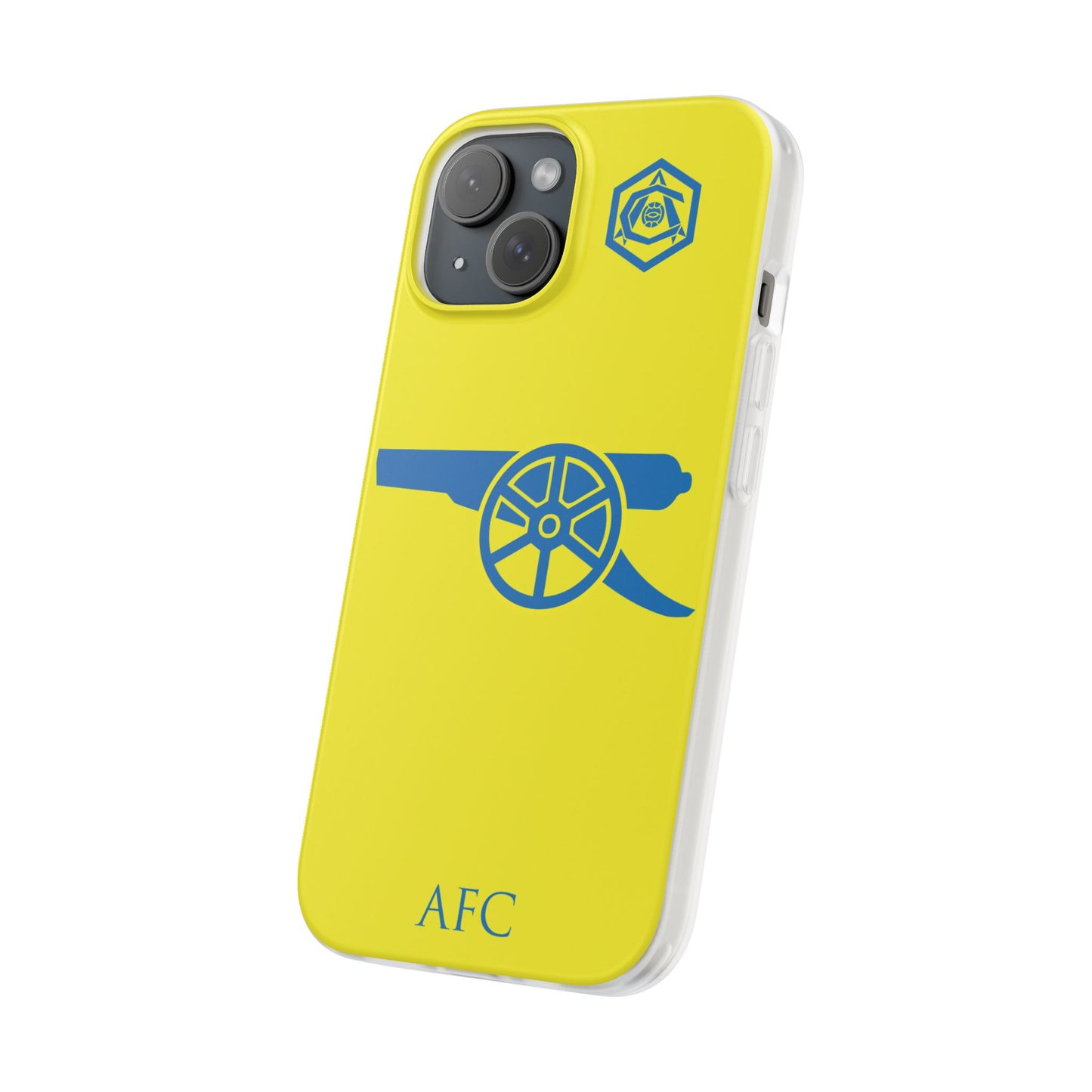 Arsenal Cannon & Monogram Yellow iPhone Flexi Case - iPhone 16, 15, 14, Plus/Pro/Pro Max