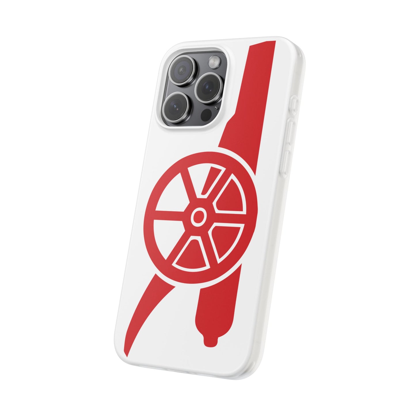 Arsenal Cannon White iPhone Flexi Case - iPhone 16, 15, 14, Plus/Pro/Pro Max