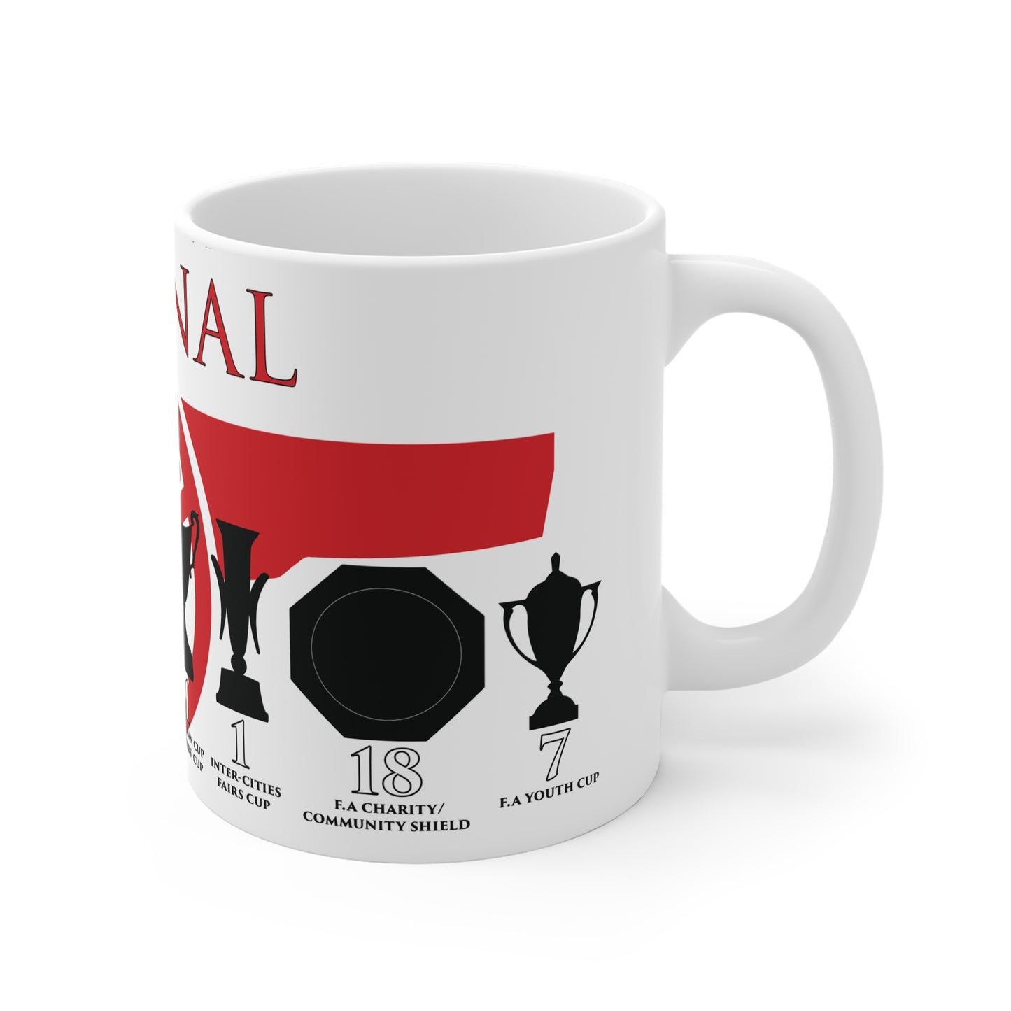 Arsenal Trophies Mug UPDATED - White - Red Cannon