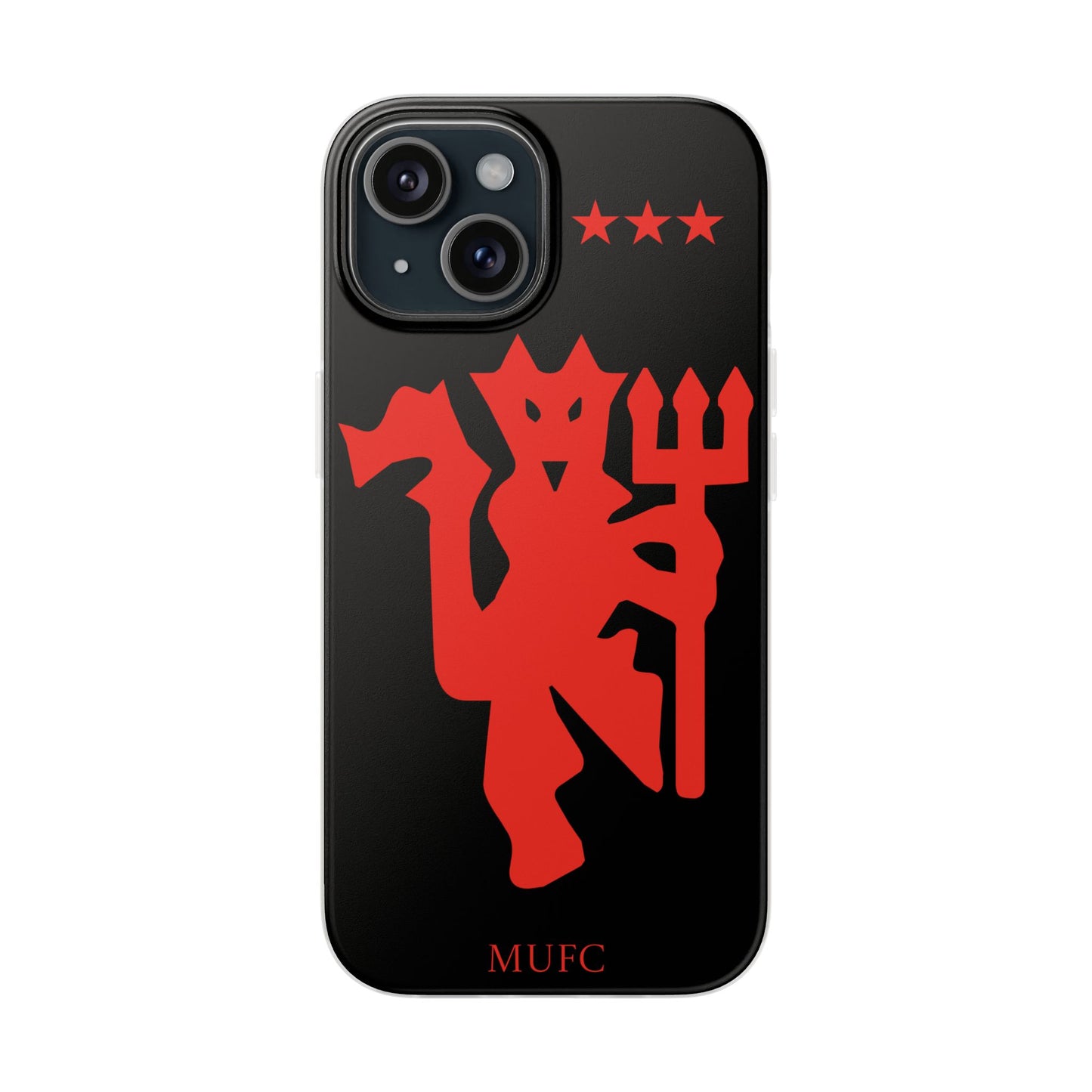 Manchester United iPhone Flexi Case - iPhone 16, 15, 14, Plus/Pro/Pro Max - Black