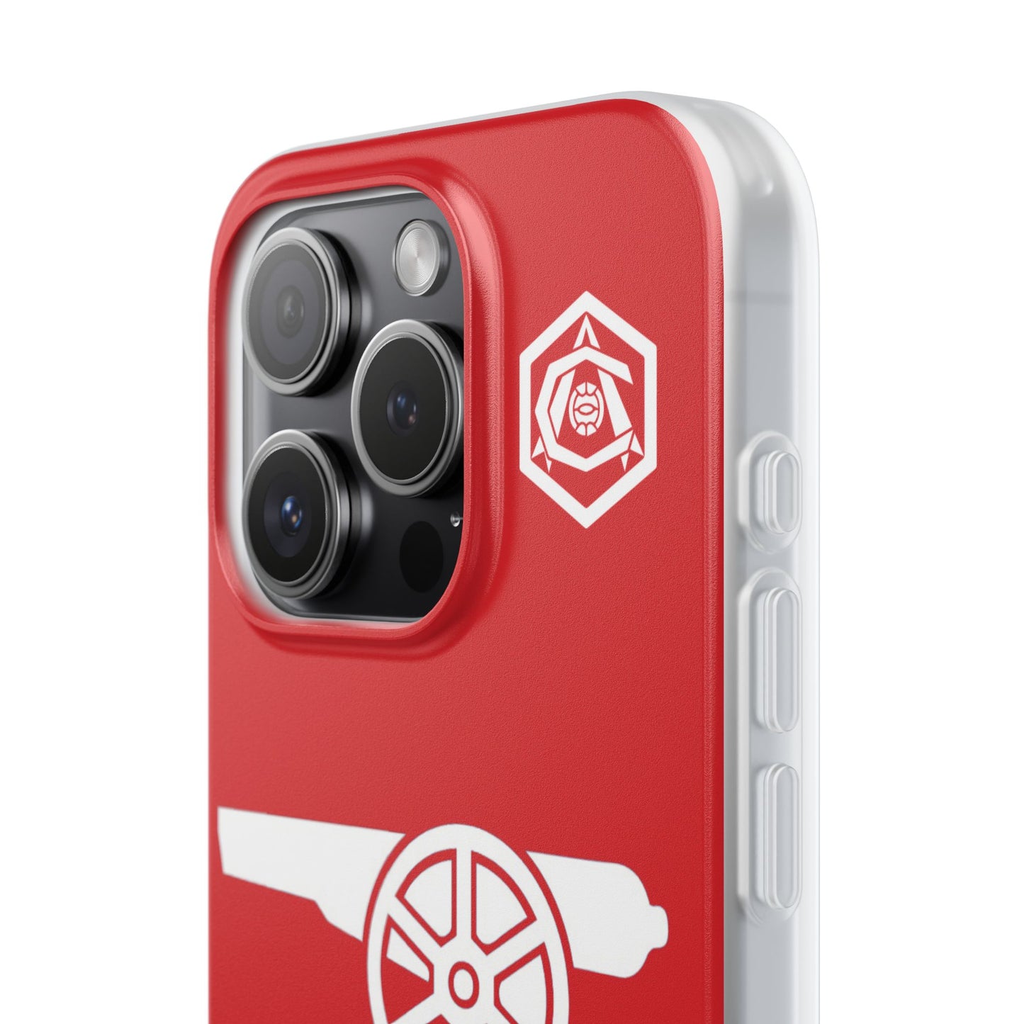 Arsenal Cannon & Monogram Red iPhone Flexi Case - iPhone 16, 15, 14, Plus/Pro/Pro Max