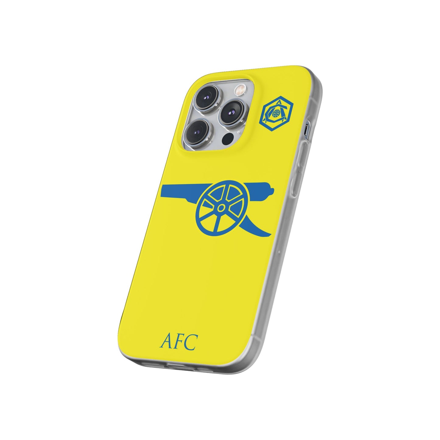 Arsenal Cannon & Monogram Yellow iPhone Flexi Case - iPhone 16, 15, 14, Plus/Pro/Pro Max