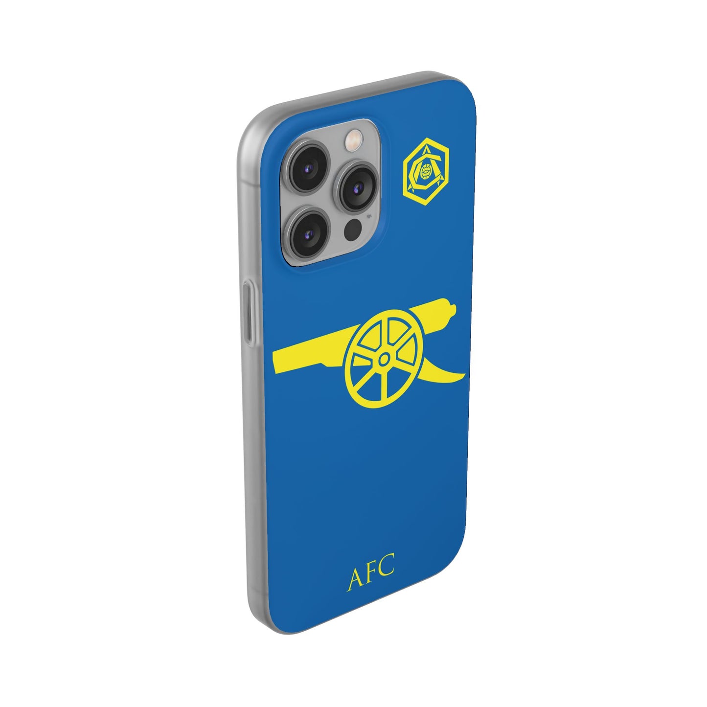 Arsenal Cannon & Monogram Blue iPhone Flexi Case - iPhone 16, 15, 14. Plus/Pro/Pro Max