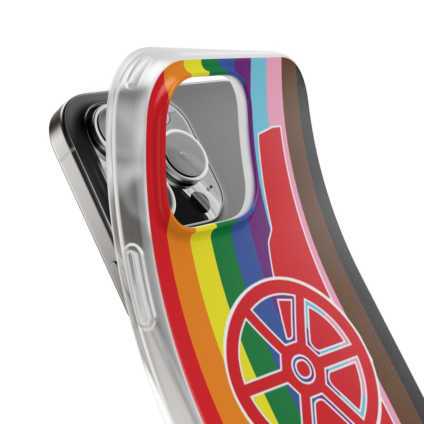 Arsenal Cannon Rainbow iPhone Flexi Case - iPhone 16, 15, 14, Plus/Pro/Pro Max