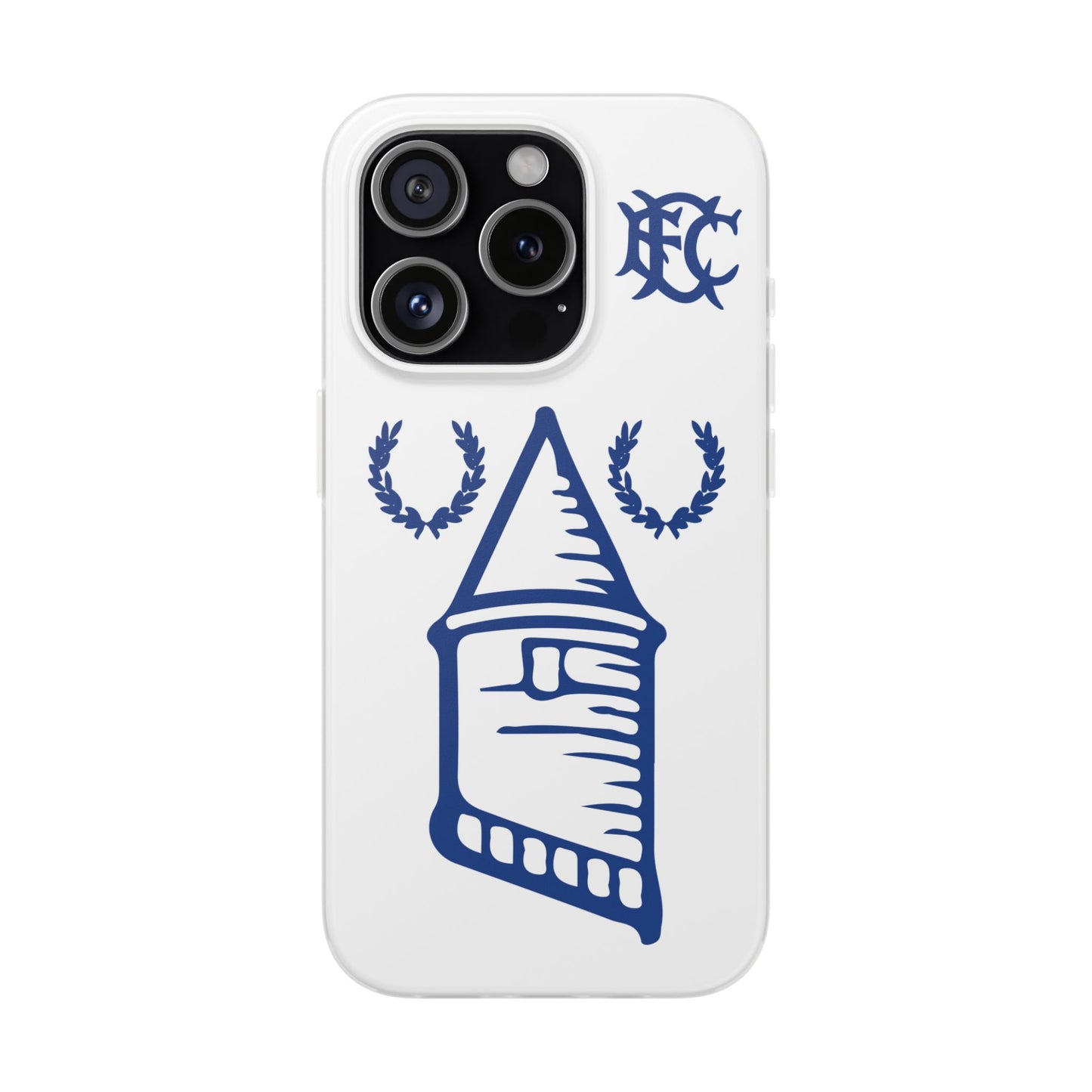 Everton Tower & Monogram White iPhone Flexi Case - iPhone 16, 15, 14 Plus/Pro/Pro Max