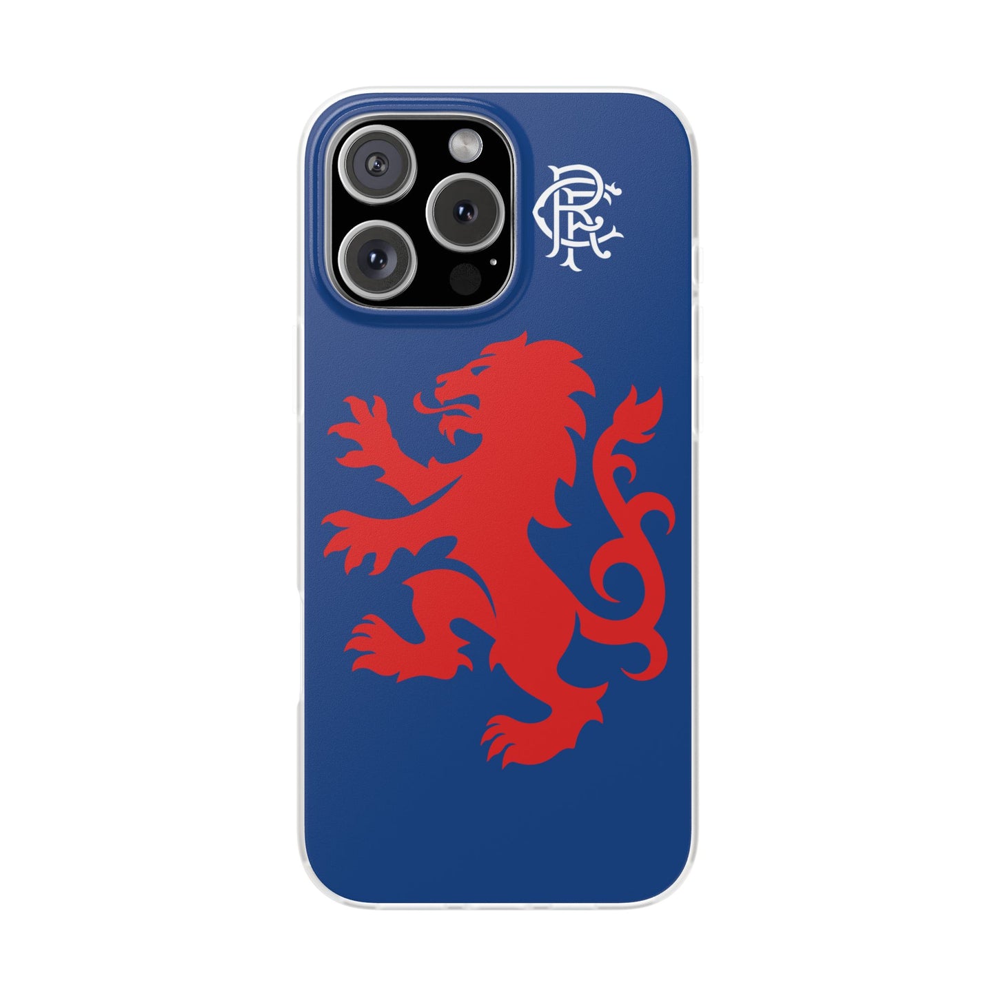 Rangers Lion & Monogram Blue iPhone Flexi Case - iPhone 16, 15, 14, Plus/Pro/Pro Max