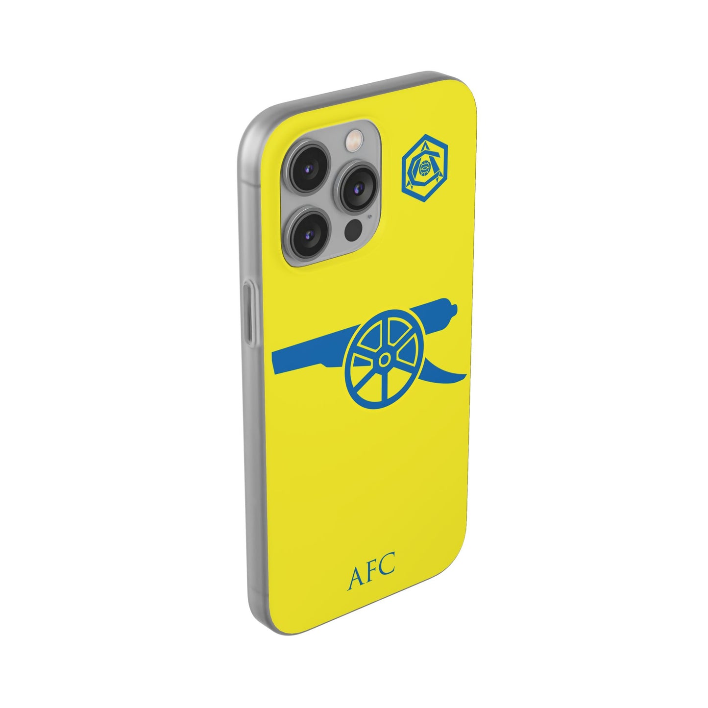 Arsenal Cannon & Monogram Yellow iPhone Flexi Case - iPhone 16, 15, 14, Plus/Pro/Pro Max