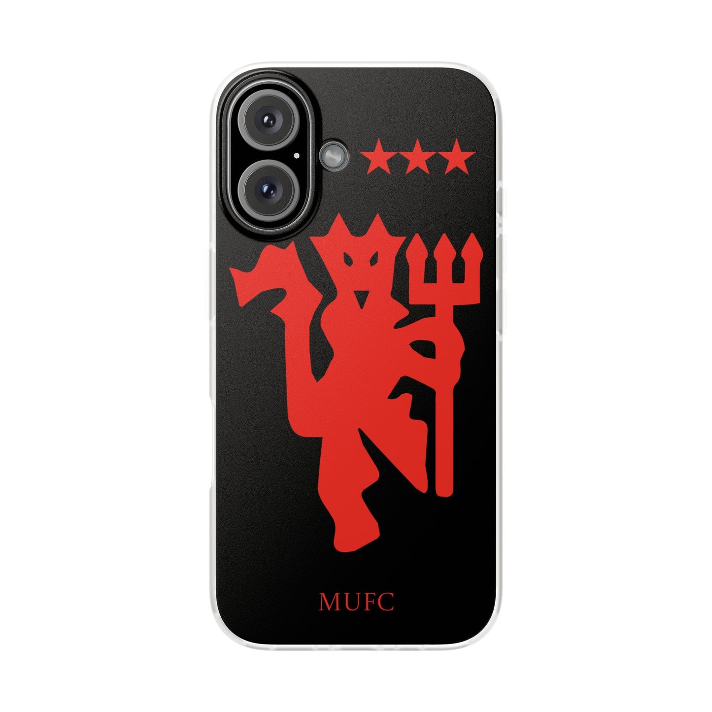 Manchester United iPhone Flexi Case - iPhone 16, 15, 14, Plus/Pro/Pro Max - Black