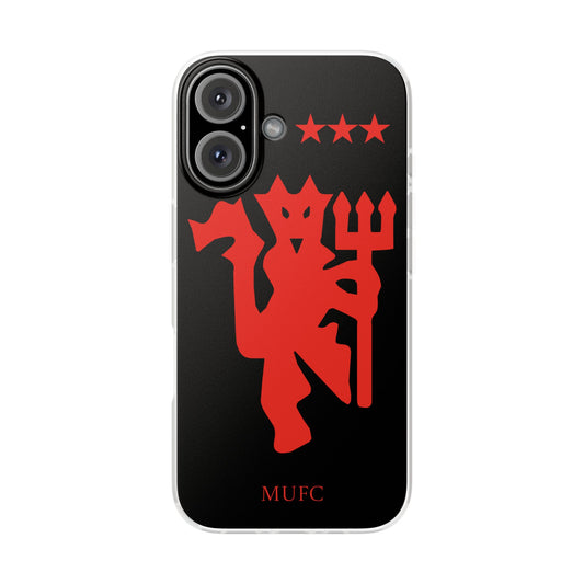 Manchester United iPhone Flexi Case - iPhone 16, 15, 14, Plus/Pro/Pro Max - Black