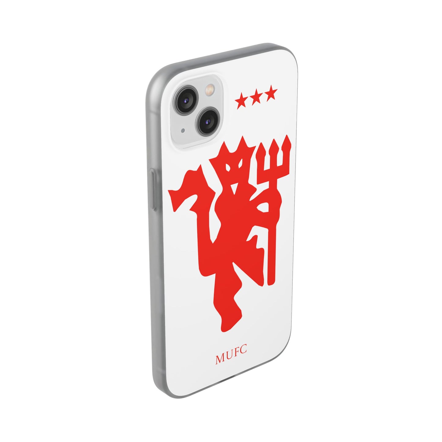 Manchester United iPhone Flexi Case - iPhone 16, 15, 14, Plus/Pro/Pro Max - White