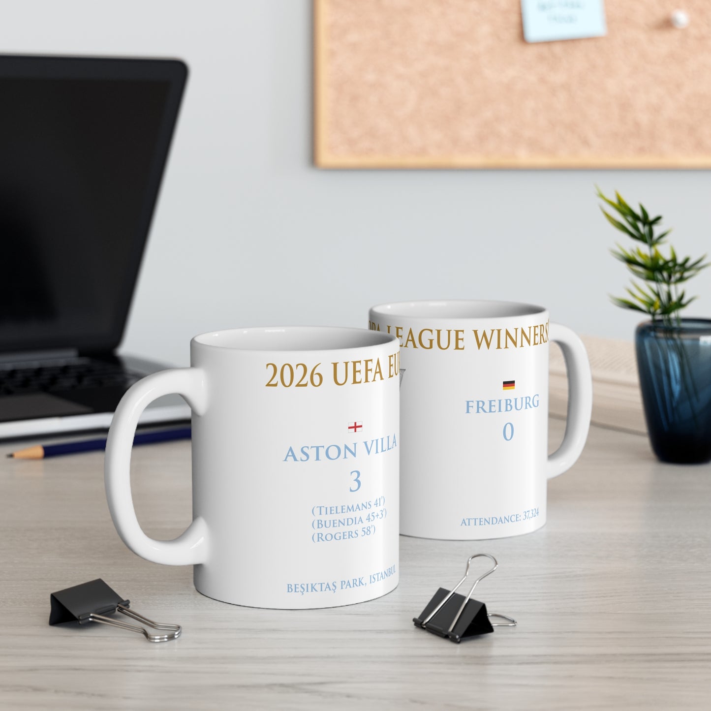 Aston Villa Europa League Winners Mug - White