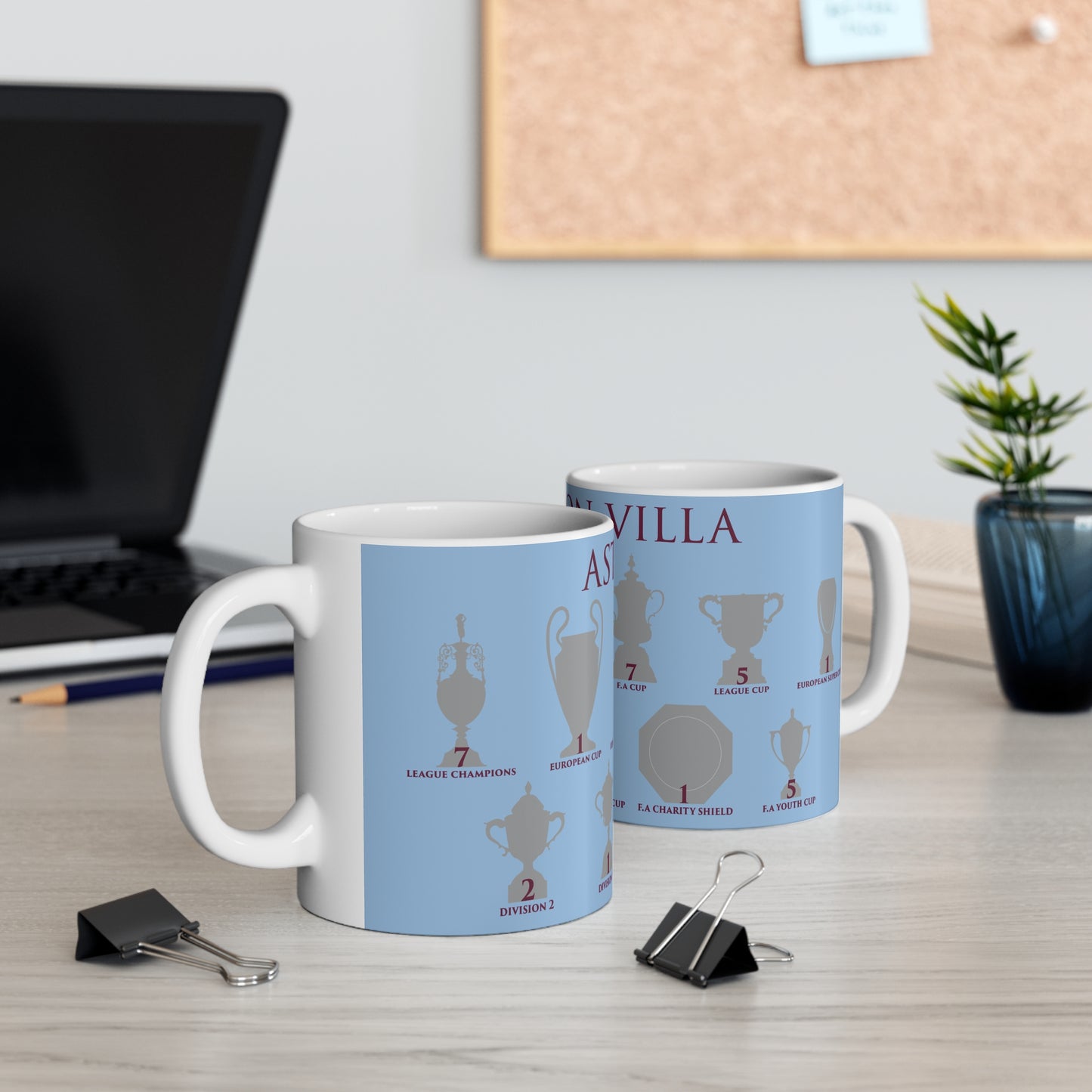 Aston Villa Trophies Mug UPDATED - Blue