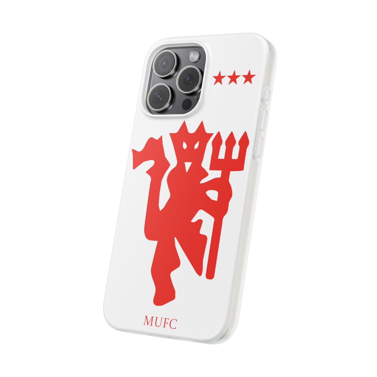 Manchester United iPhone Flexi Case - iPhone 16, 15, 14, Plus/Pro/Pro Max - White