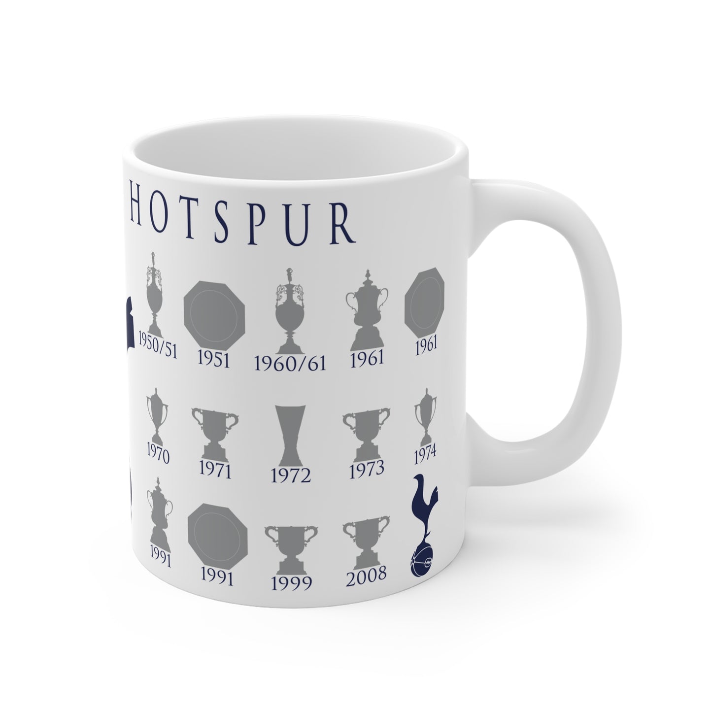 Tottenham Hotspur Trophies Collection & Cockerel Mug - White