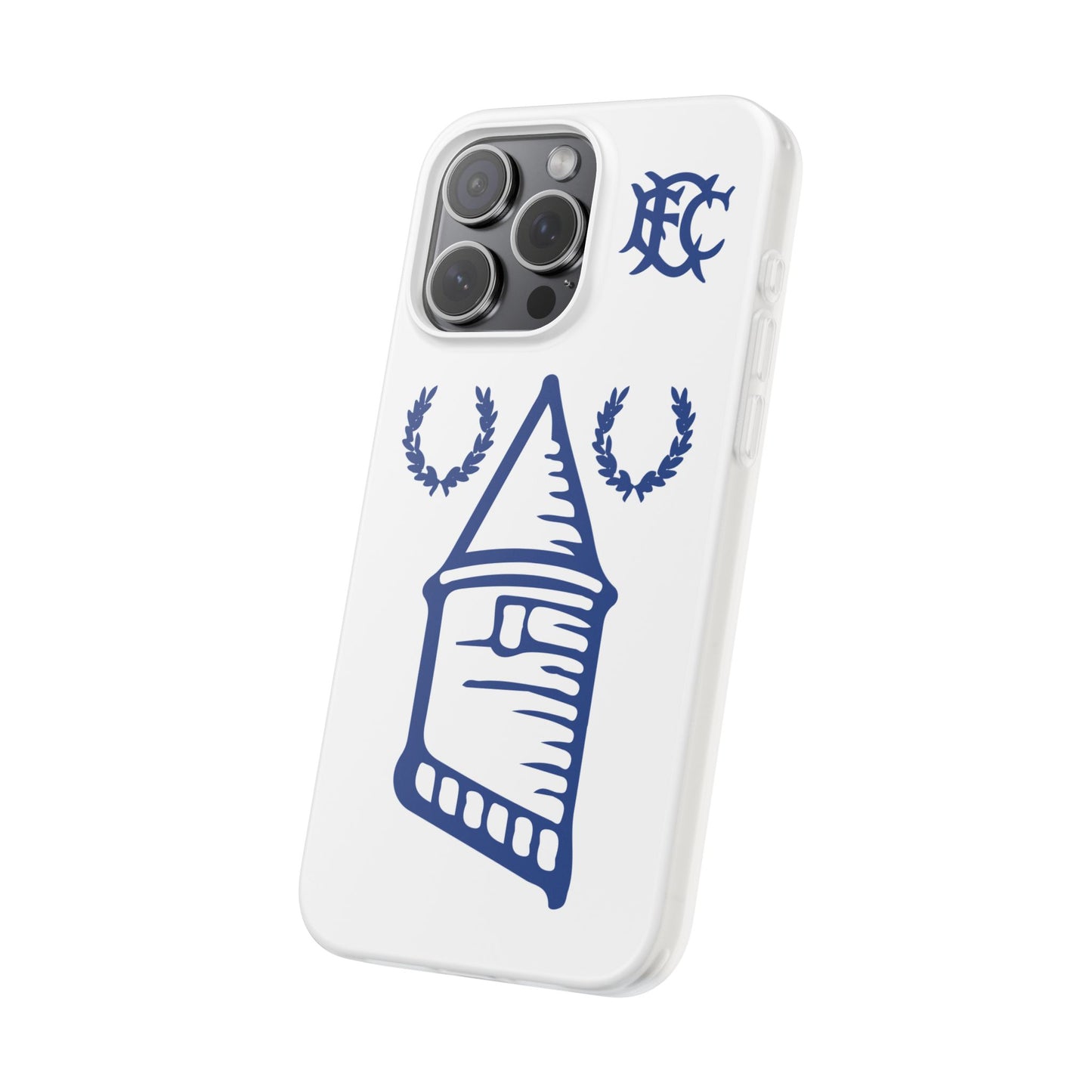 Everton Tower & Monogram White iPhone Flexi Case - iPhone 16, 15, 14 Plus/Pro/Pro Max