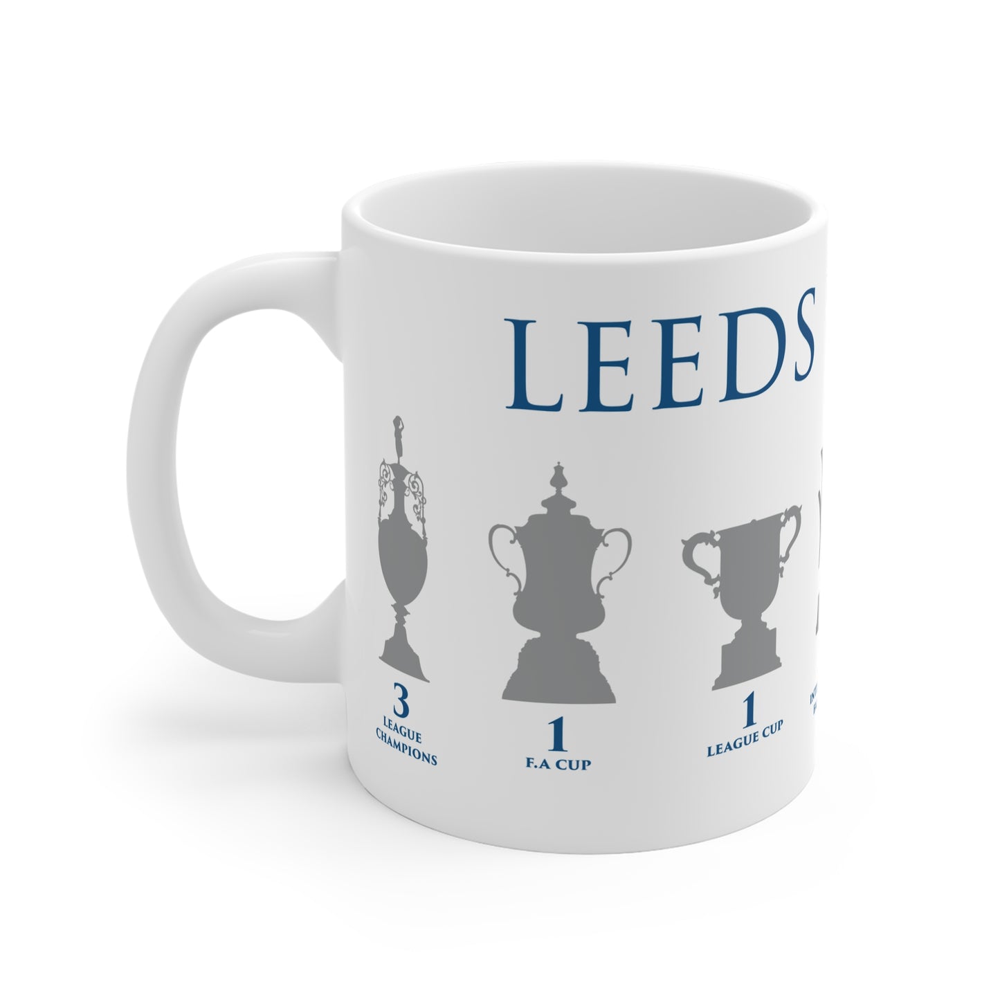 Leeds United Trophies Mug - White