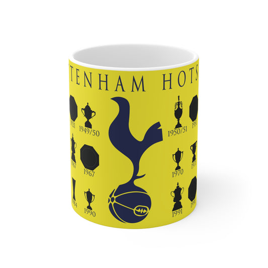 Tottenham Hotspur Trophies Collection & Cockerel Mug - Yellow