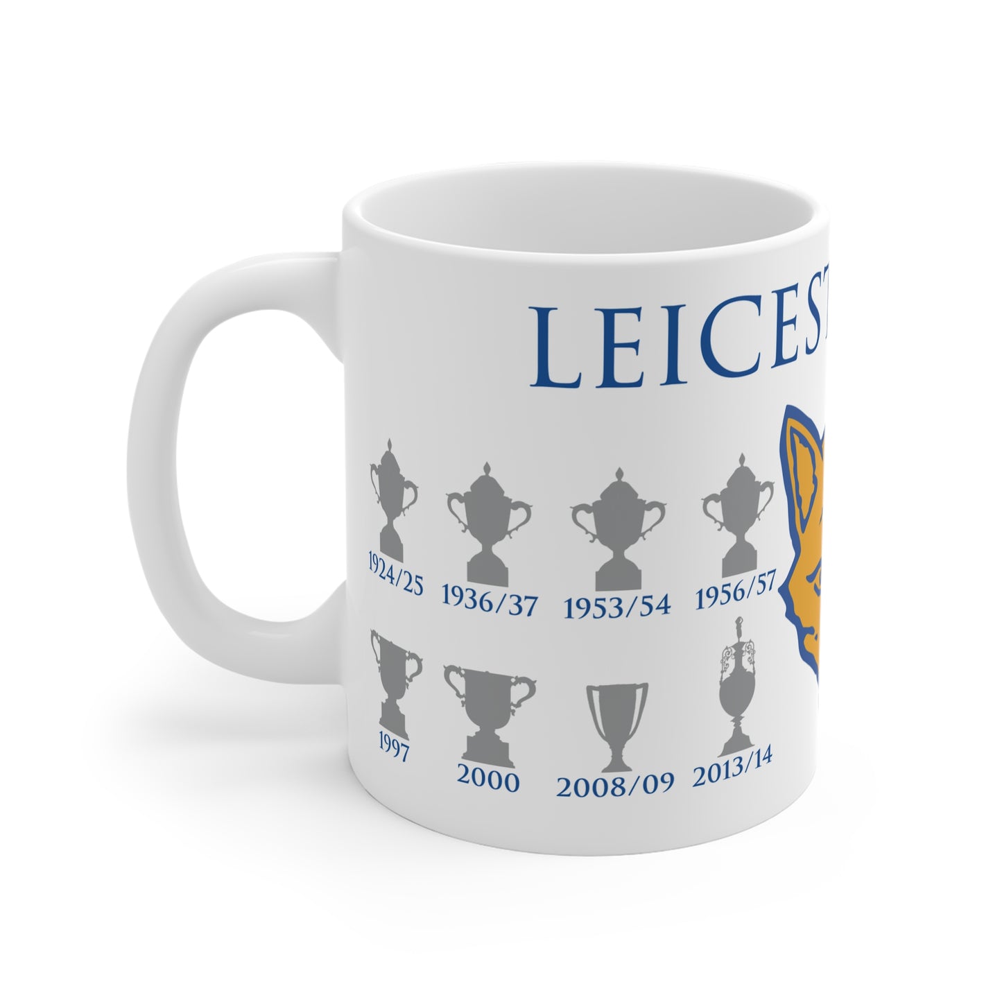 Leicester City Trophies & Fox Mug - White