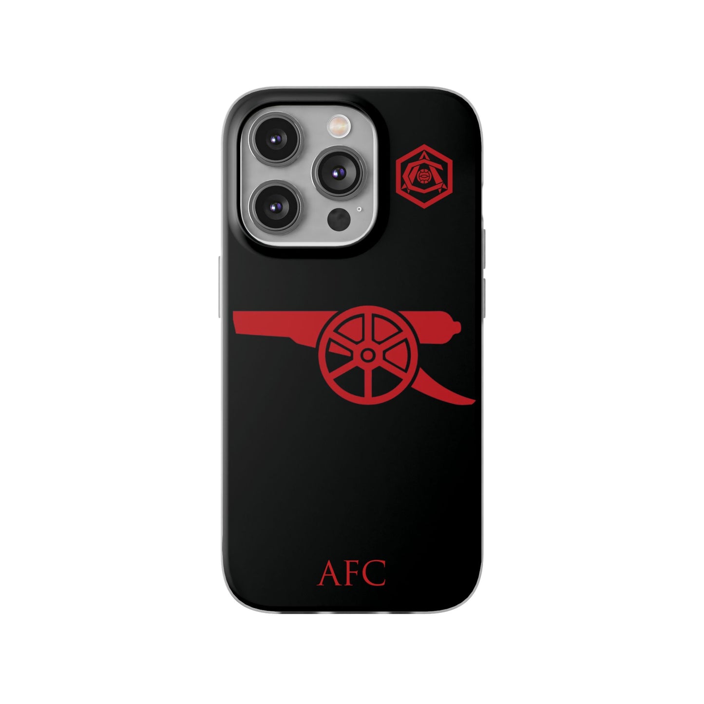 Arsenal Cannon & Monogram Black iPhone Flexi Case - iPhone 16, 15, 14, Plus/Pro/Pro Max