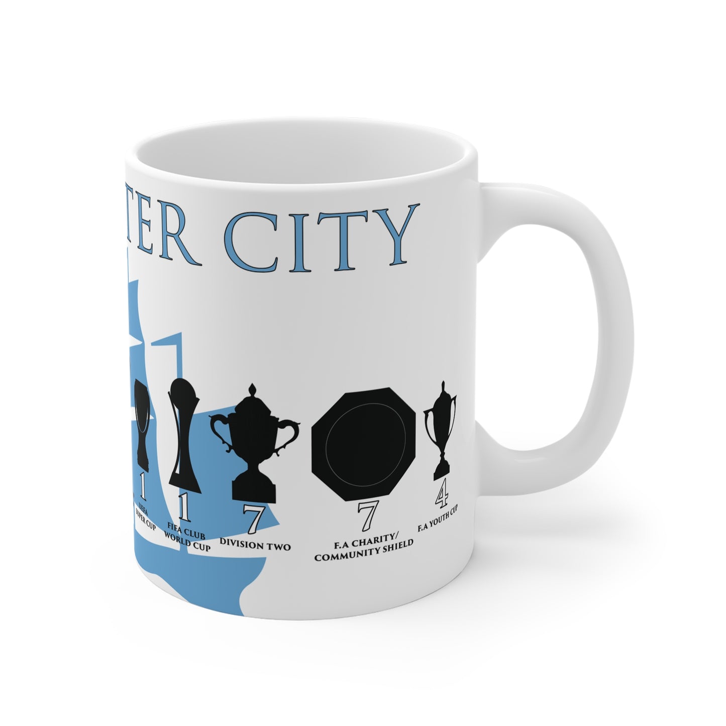 Manchester City Trophies & Ship Mug - White