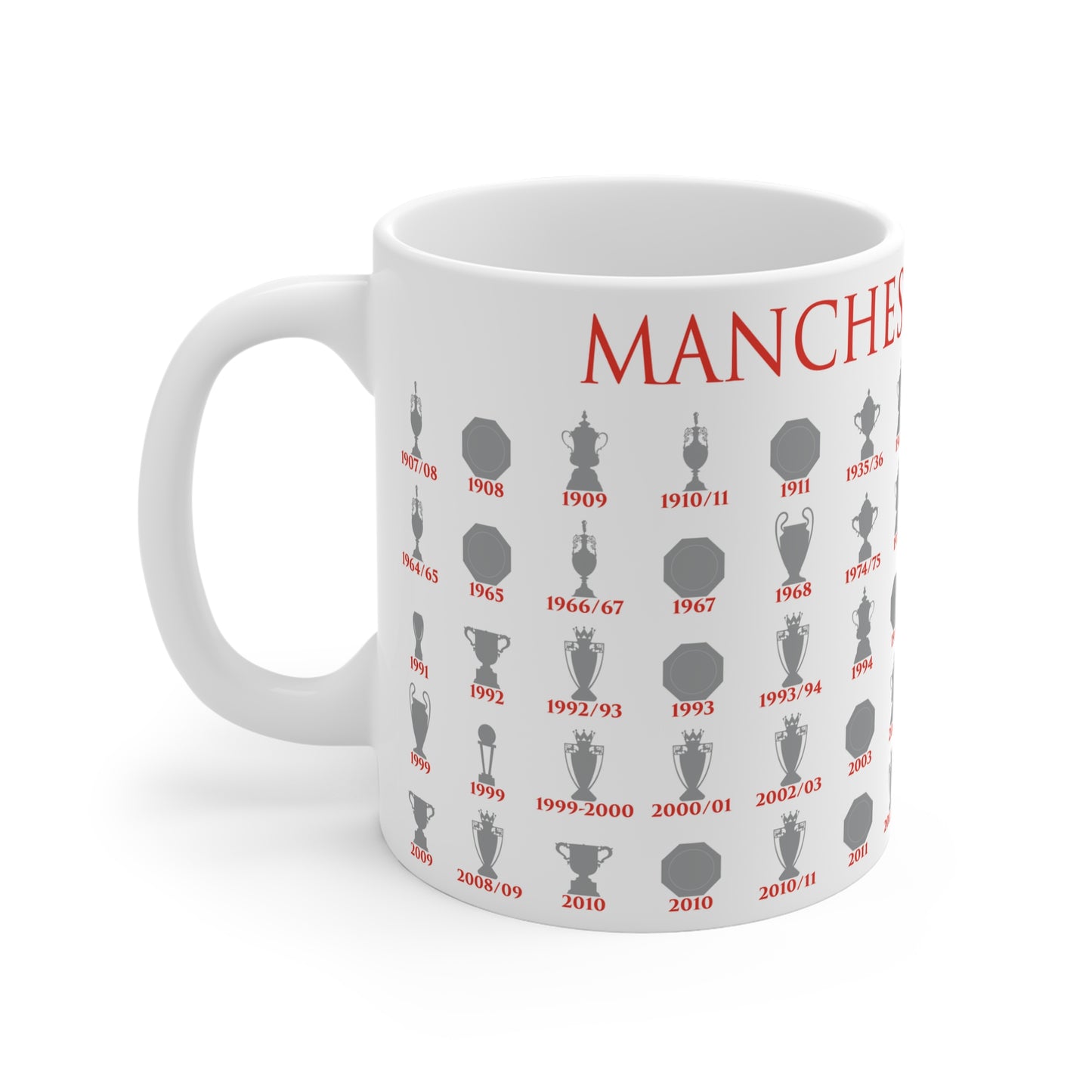 Manchester United Trophies Collection Mug - White