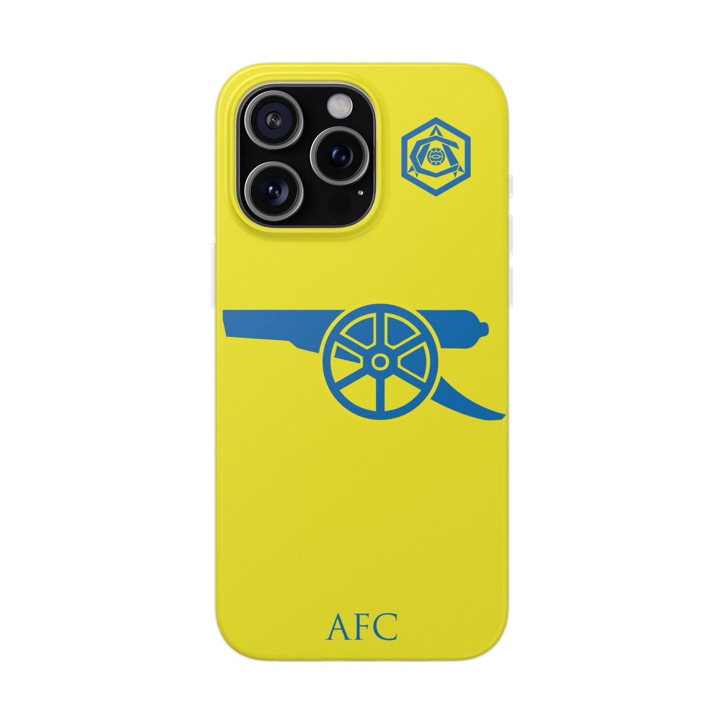 Arsenal Cannon & Monogram Yellow iPhone Flexi Case - iPhone 16, 15, 14, Plus/Pro/Pro Max