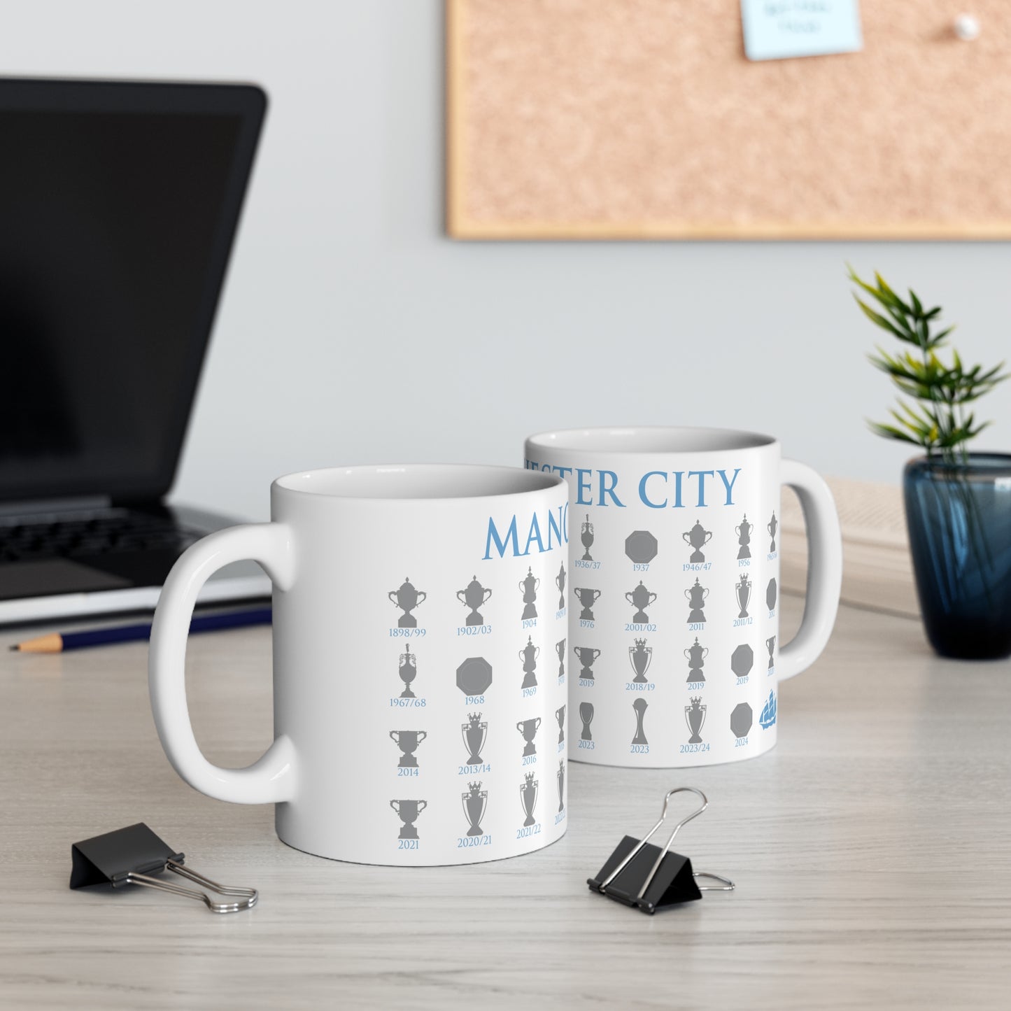 Manchester City Trophies Collection Mug - White