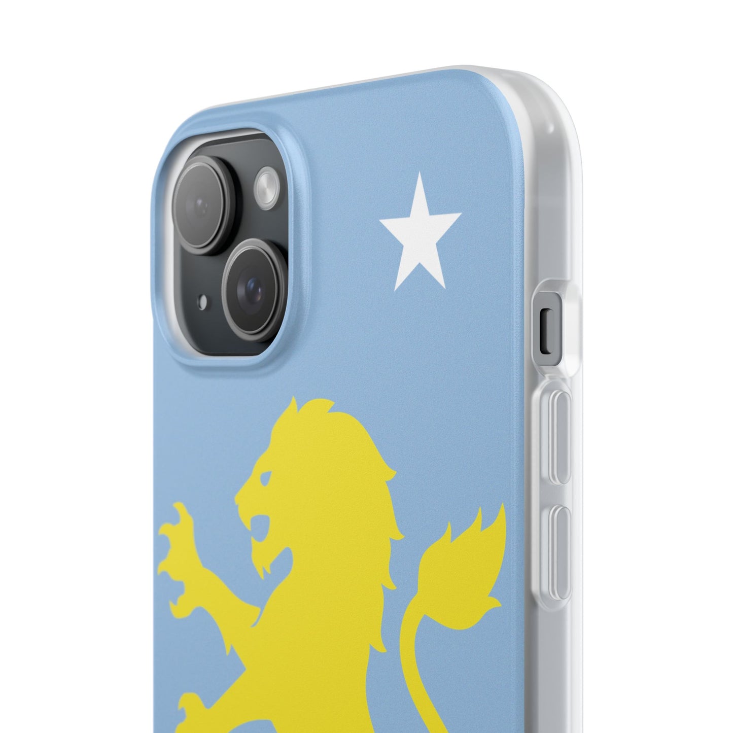 Aston Villa iPhone Flexi Case - iPhone 16, 15, 14, Plus/Pro/Pro Max - Blue, Yellow Lion