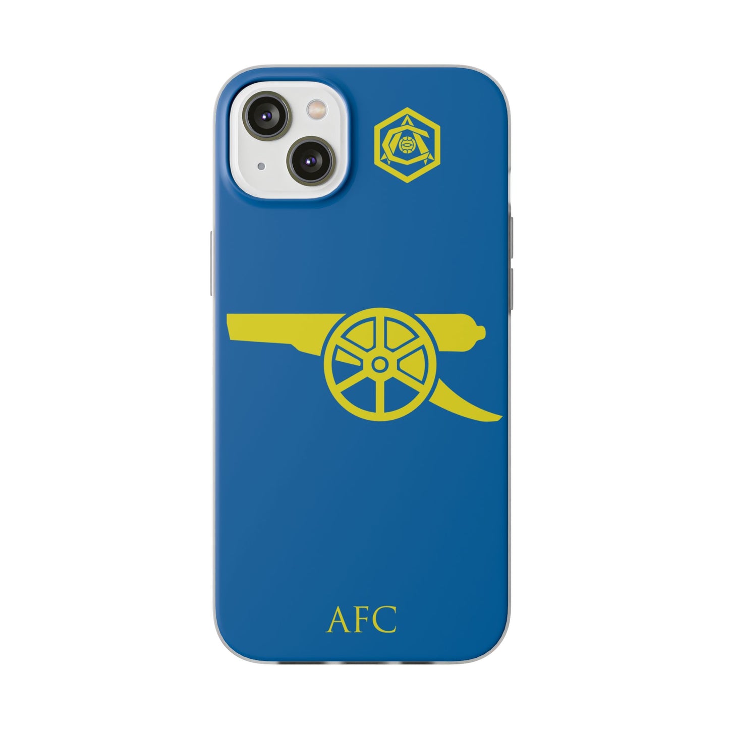 Arsenal Cannon & Monogram Blue iPhone Flexi Case - iPhone 16, 15, 14. Plus/Pro/Pro Max