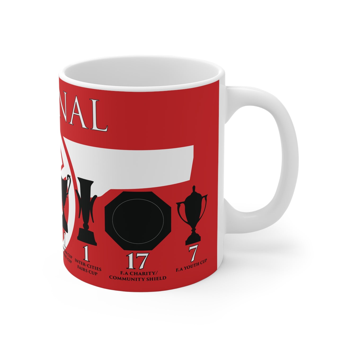 Arsenal Trophies Mug - Red - White Cannon