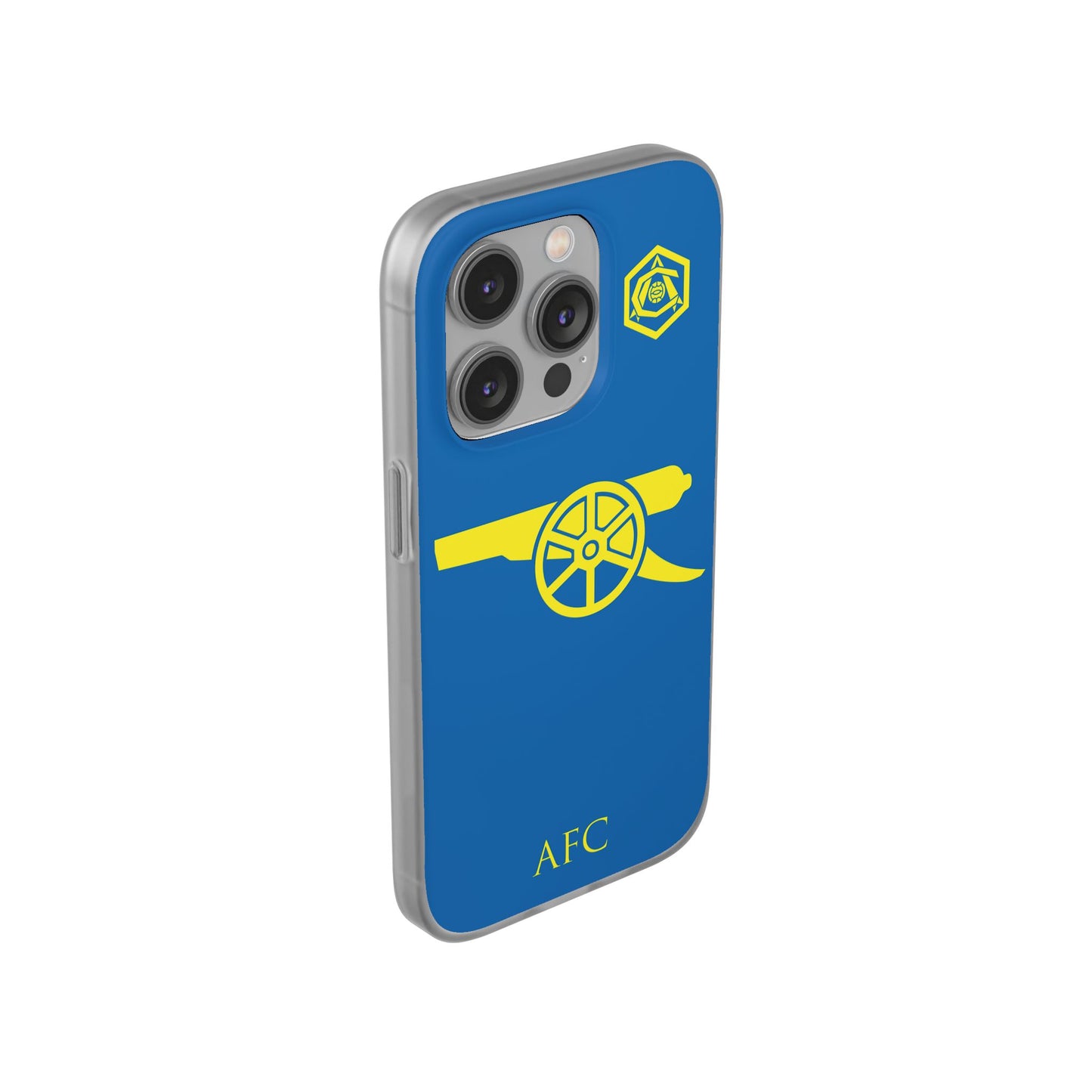 Arsenal Cannon & Monogram Blue iPhone Flexi Case - iPhone 16, 15, 14. Plus/Pro/Pro Max