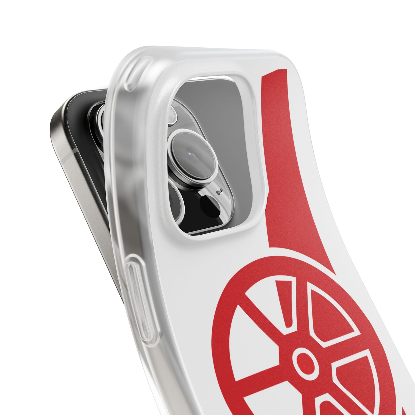 Arsenal Cannon White iPhone Flexi Case - iPhone 16, 15, 14, Plus/Pro/Pro Max