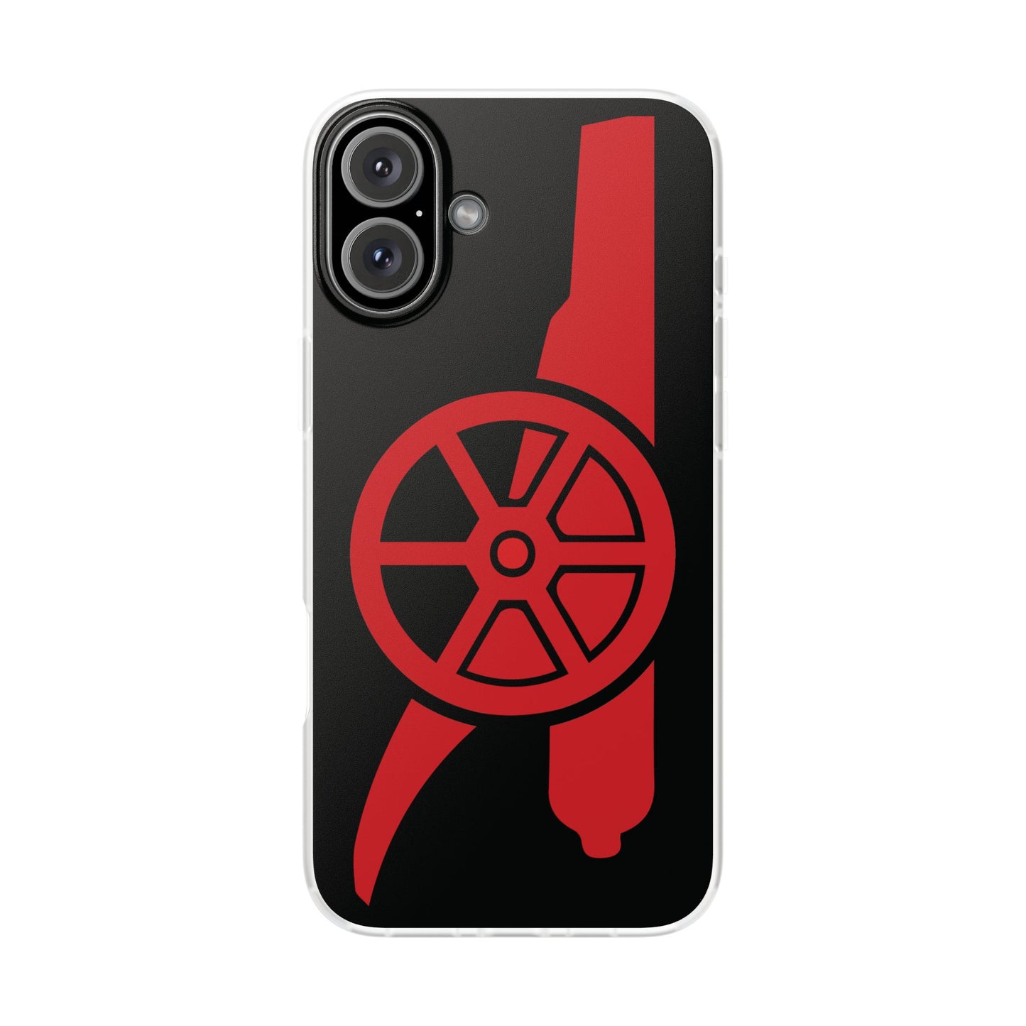 Arsenal Cannon Black iPhone Flexi Case - iPhone 16, 15, 14, Plus/Pro/Pro Max