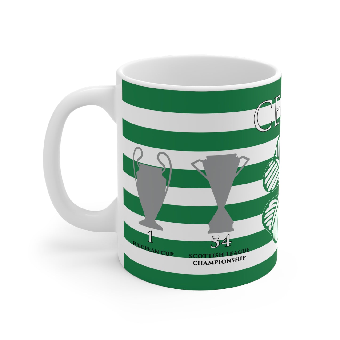 Celtic Trophies & Clover Mug - Hoops